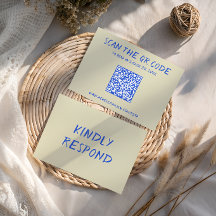 Moderne Kleurrijke Trouw-RSVP QR-codekaart        
