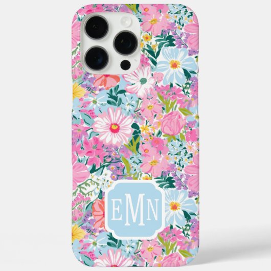 Moderne Kleurrijke Tuin Met Initiaal  Case-Mate iPhone Case (Achterkant)