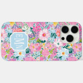 Moderne Kleurrijke Tuin Met Initiaal  Case-Mate iPhone Case (Achterkant (horizontaal))