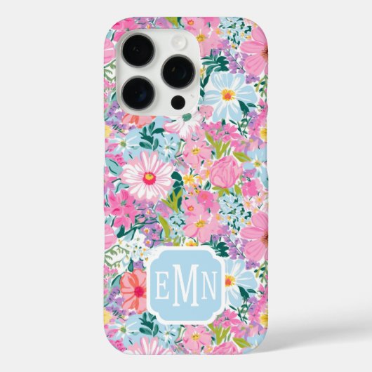 Moderne Kleurrijke Tuin Met Initiaal Case-Mate iPhone Case (Achterkant)