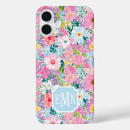 Moderne Kleurrijke Tuin Met Initiaal iPhone 16 Plus Hoesje
