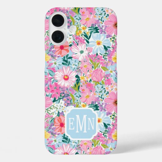Moderne Kleurrijke Tuin Met Initiaal Case-Mate iPhone Case (Achterkant)