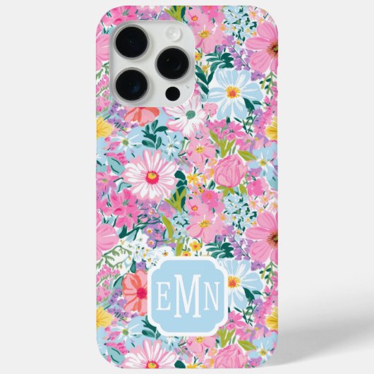 Moderne Kleurrijke Tuin Met Initiaal Case-Mate iPhone Case (Achterkant)