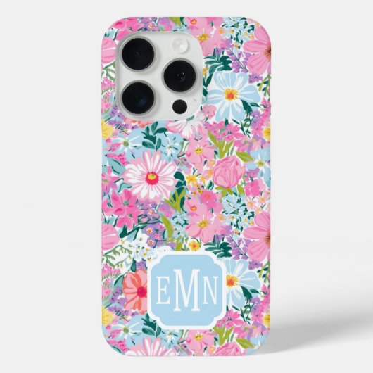 Moderne Kleurrijke Tuin Met Initiaal Case-Mate iPhone Case (Achterkant)