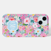 Moderne Kleurrijke Tuin Met Initiaal Case-Mate iPhone Case (Achterkant (horizontaal))