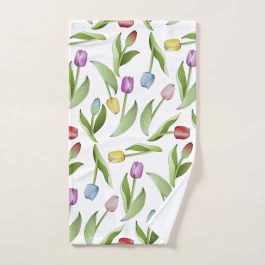 Moderne kleurrijke tulp bad handdoek (Handdoek)