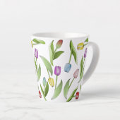 Moderne Kleurrijke Tulp Bloem Latte Mok (Rechterhoek)