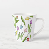Moderne Kleurrijke Tulp Bloem Latte Mok (Rechts)