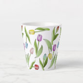 Moderne Kleurrijke Tulp Bloem Latte Mok (Voorkant)