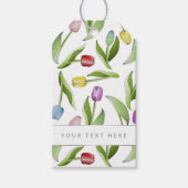 Moderne Kleurrijke Tulp Bloemmotief Cadeaulabel (Voorkant)