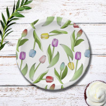 Moderne Kleurrijke Tulp Bloemmotief