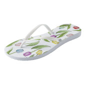 Moderne Kleurrijke Tulp Bloemmotief Teenslippers (Schuin)