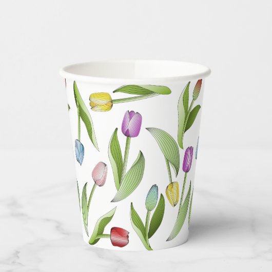 Moderne kleurrijke tulp papieren bekers (Links)