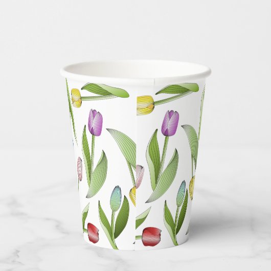 Moderne kleurrijke tulp papieren bekers (Rechts)