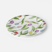 Moderne kleurrijke tulp papieren bordje (Gekanteld)