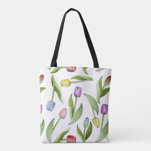Moderne kleurrijke tulp tote bag (Achterkant)