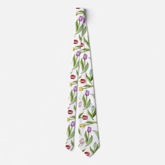 Moderne, kleurrijke Tulp-ventilator Stropdas (Achterkant)