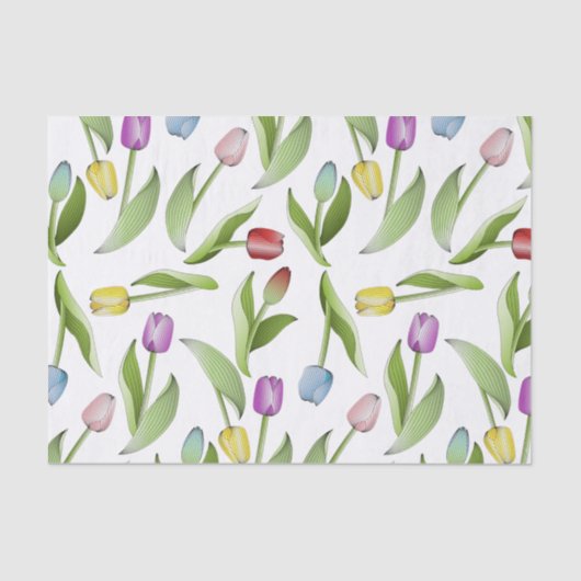 Moderne, kleurrijke Tulp-ventilator Tissuepapier (Voorkant)