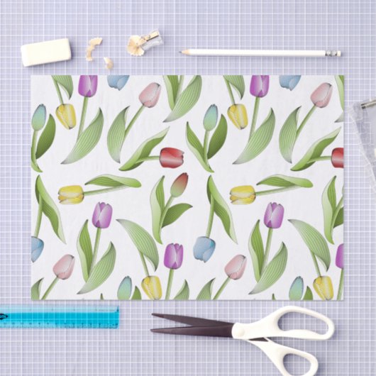 Moderne, kleurrijke Tulp-ventilator Tissuepapier (Craft)