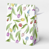 Moderne kleurrijke tulpenbloem bedankt feest bedankdoosjes (Achterkant)