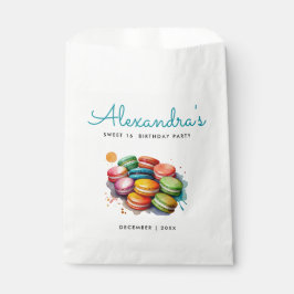 Moderne Kleurrijke Turquoise Macarons Waterverf Bedankzakje