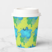 Moderne Kleurrijke Turquoise Paintball Paint Splat Papieren Bekers (Achterkant)
