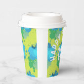 Moderne Kleurrijke Turquoise Paintball Paint Splat Papieren Bekers (Rechts)