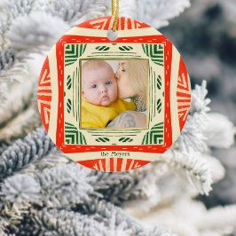 Moderne kleurrijke tweezijdige foto keramisch ornament