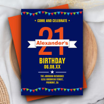 Moderne Kleurrijke Typografie 21e Verjaardagsfeest