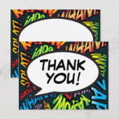 Moderne Kleurrijke Typografie Dank Je Aankondigingskaart (Voorkant / Achterkant)
