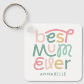 Moderne kleurrijke typografie elegant stijlvol sleutelhanger (Voorkant)