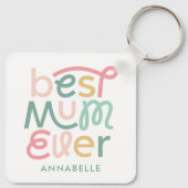 Moderne kleurrijke typografie elegant stijlvol sleutelhanger (Achterkant)