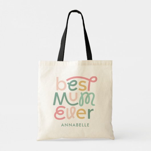 Moderne kleurrijke typografie elegant stijlvol tote bag (Achterkant)