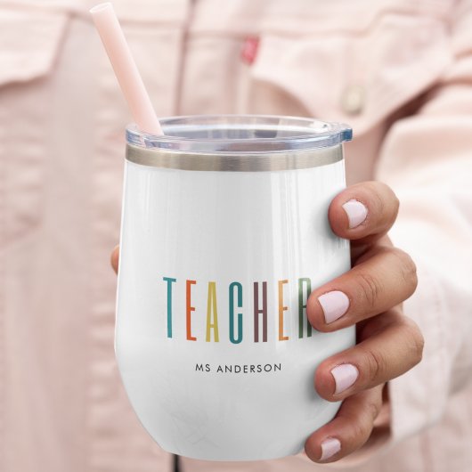 Moderne Kleurrijke Typografie Leraar Naam