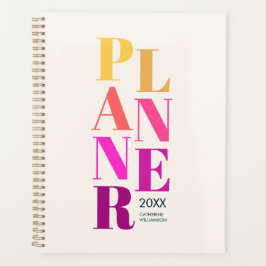 Moderne Kleurrijke Typografie Persoonlijke Crème  Planner
