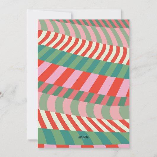 Moderne Kleurrijke Unieke Rode Groene Roze Foto Feestdagenkaart (Achterkant)