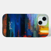 Moderne kleurrijke verfborstel Abstract gepersonal Case-Mate iPhone Case (Achterkant (horizontaal))