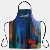 Moderne kleurrijke verfborstel Abstracte geschenke Schort (Voorkant)