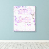 Moderne Kleurrijke Verpakte Kunst Canvas Print (Insitu (Houten vloer))