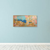 Moderne Kleurrijke Verpakte Kunst Canvas Print (Insitu (Houten vloer))