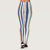 Moderne Kleurrijke Verticale Streeppatroon Leggings (Achterkant)