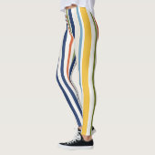 Moderne Kleurrijke Verticale Streeppatroon Leggings (Links)