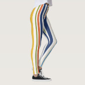 Moderne Kleurrijke Verticale Streeppatroon Leggings (Rechts)