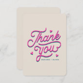 Moderne kleurrijke vet dank u typografie bruiloft bedankkaart (Voorkant / Achterkant)