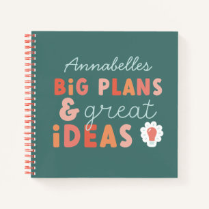 Moderne kleurrijke vetgedrukte typografieplannen e notitieboek