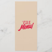 Moderne Kleurrijke Vette Funky Retro Unieke Bruilo Menu (Achterkant)