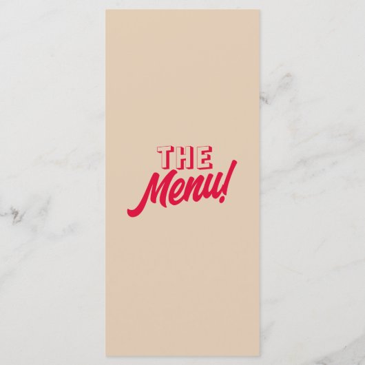 Moderne Kleurrijke Vette Funky Retro Unieke Bruilo Menu (Achterkant)