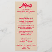 Moderne Kleurrijke Vette Funky Retro Unieke Bruilo Menu (Voorkant)