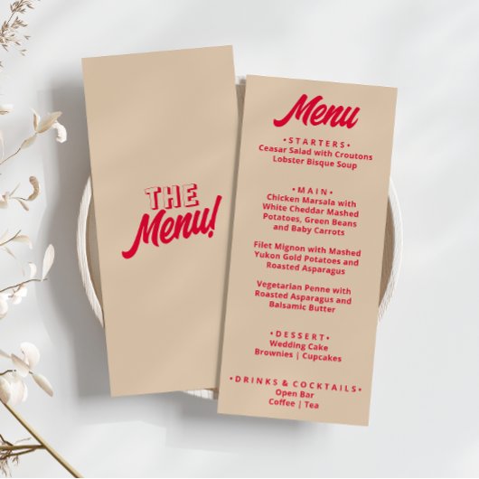 Moderne Kleurrijke Vette Funky Retro Unieke Bruilo Menu