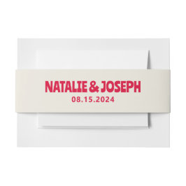 Moderne Kleurrijke Vette Heldere Retro Unieke Huwe Uitnodigingen Wikkel